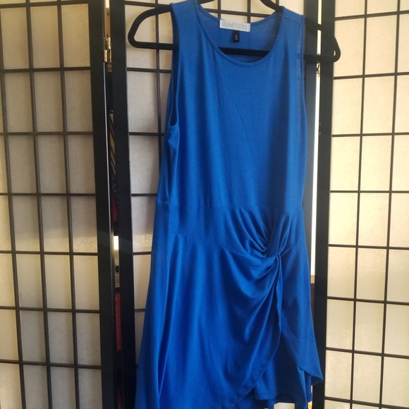 Nwot blue asymmetrical twist mini dress - Picture 8 of 8